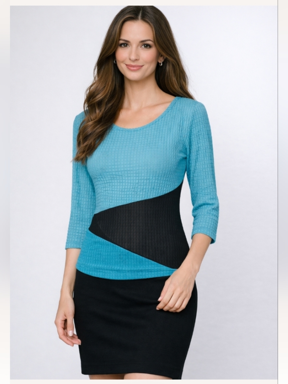 "Cache" (S) Like Brand New! Beautiful Blue & Black Top EXCELLENT CONDITION!